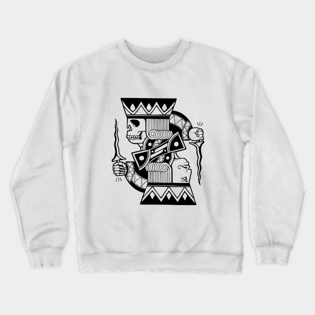 Skeleton Jack Tattoo Ink Sketch Crewneck Sweatshirt by MaxGraphic